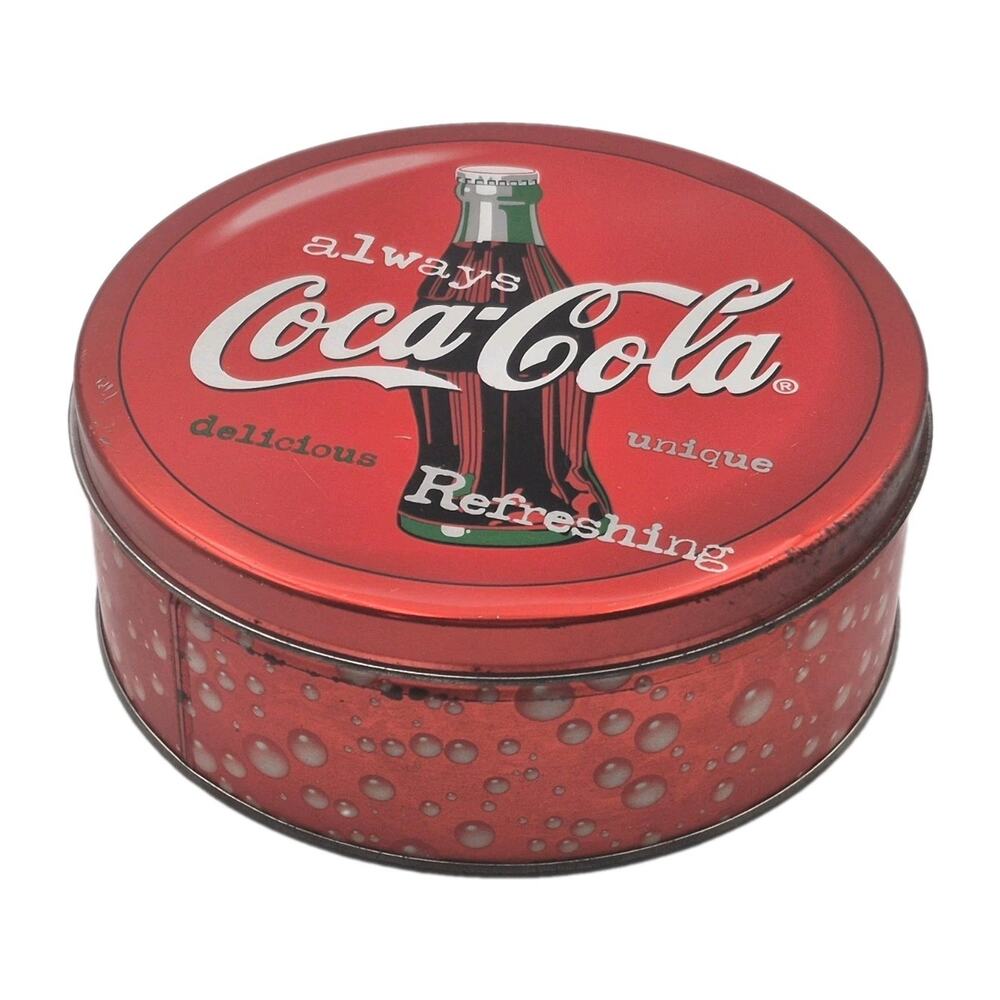 Always Coca-Cola Round Red Tin with Lid 6.5x2.5"w